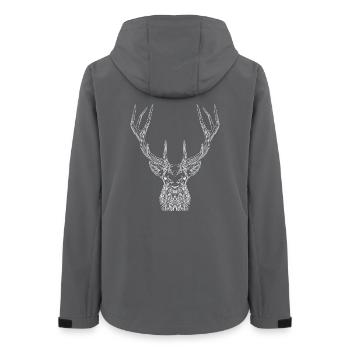 Tech Deer – Geometric Deer in White - Women’s Recycled Softshell Jacket by Stanley/Stella - anthracite - Back - AI Model Female 172 light (172cm)