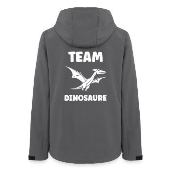 Fliegendes Dinosaurier-Team - Frauen Recycelte Softshelljacke von Stanley/Stella - Anthrazit - Hinten - AI Model Female 172 light (172cm)