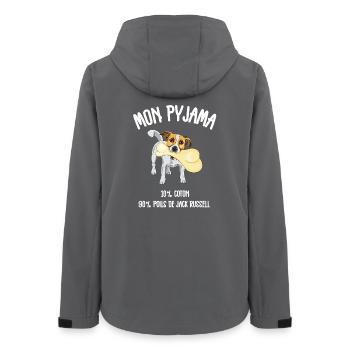 Pyjama Poils Jack Russell Humour - Veste softshell femme recyclée Stanley/Stella - charbon - Dos - AI Model Female 172 light (172cm)