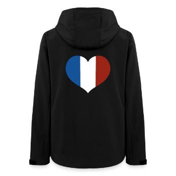 Cœur du drapeau français - Veste softshell femme recyclée Stanley/Stella - noir - Dos - AI Model Female 172 light (172cm)
