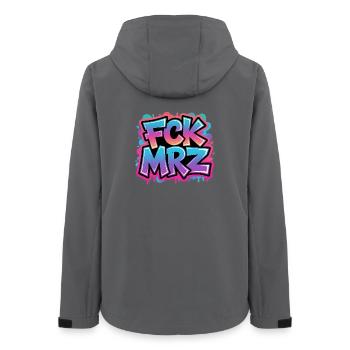 FCK MAR - Anti CDU Meme - Women’s Recycled Softshell Jacket by Stanley/Stella - anthracite - Back - AI Model Female 172 light (172cm)