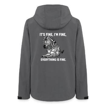 Its Fine Im Fine Kaffee Zebra - Frauen Recycelte Softshelljacke von Stanley/Stella - Anthrazit - Hinten - AI Model Female 172 light (172cm)