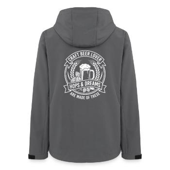 Craft Beer Hops and Dreams - Women’s Recycled Softshell Jacket by Stanley/Stella - anthracite - Back - AI Model Female 172 light (172cm)