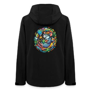 Leseratte im Bücherkreis Lesefluss Bücherwurm - Frauen Recycelte Softshelljacke von Stanley/Stella - Schwarz - Hinten - AI Model Female 172 light (172cm)