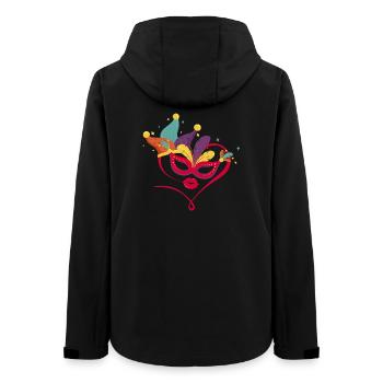 Masque de carnaval avec des plumes colorées - Veste softshell femme recyclée Stanley/Stella - noir - Dos - AI Model Female 172 light (172cm)