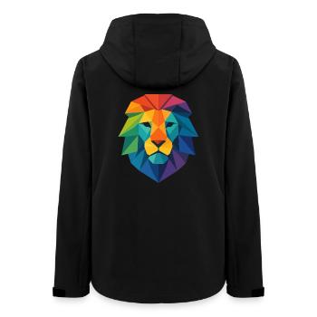 Colorful Wild Poly Low Lion - Art Pop Colors - Women’s Recycled Softshell Jacket by Stanley/Stella - black - Back - AI Model Female 172 light (172cm)