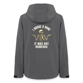 Lustiger Knochenbruch Humor – Ich habe mir einen Knochen gebrochen - Frauen Recycelte Softshelljacke von Stanley/Stella - Anthrazit - Hinten - AI Model Female 172 light (172cm)