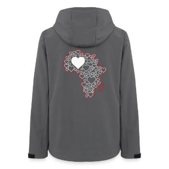 Afrika Herzmuster: Liebe Kontinente - Frauen Recycelte Softshelljacke von Stanley/Stella - Anthrazit - Hinten - AI Model Female 172 light (172cm)
