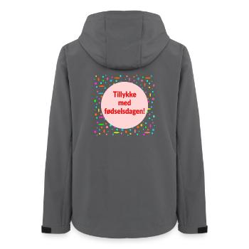 Joyeux anniversaire - Veste softshell femme recyclée Stanley/Stella - charbon - Dos - AI Model Female 172 light (172cm)