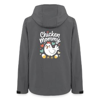Chicken Mommy Chickens Mom Farmer's Wife Mother's Day Chicken - Women’s Recycled Softshell Jacket by Stanley/Stella - anthracite - Back - AI Model Female 172 light (172cm)