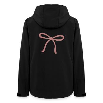 Rosy Ribbon Bow Print - Women’s Recycled Softshell Jacket by Stanley/Stella - black - Back - AI Model Female 172 light (172cm)