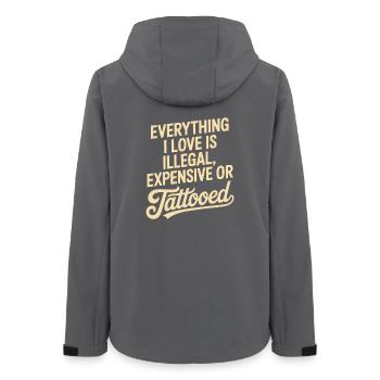 Tout ce que j’aime, c’est tatoué de Tätowiert tatoué - Veste softshell femme recyclée Stanley/Stella - charbon - Dos - AI Model Female 172 light (172cm)