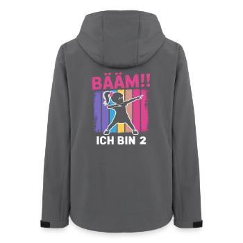 Bääm I'm 2 Dabbing Girl 2nd Birthday - Women’s Recycled Softshell Jacket by Stanley/Stella - anthracite - Back - AI Model Female 172 light (172cm)