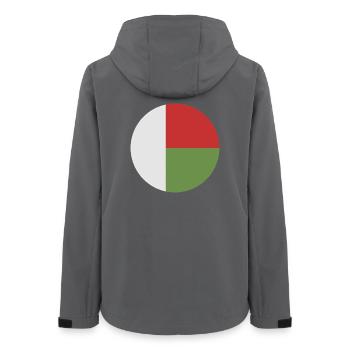 Runde Madagaskar-Flagge - Frauen Recycelte Softshelljacke von Stanley/Stella - Anthrazit - Hinten - AI Model Female 172 light (172cm)