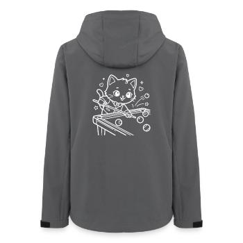 Billard Kawaii Katze Queue Sport - Frauen Recycelte Softshelljacke von Stanley/Stella - Anthrazit - Hinten - AI Model Female 172 light (172cm)