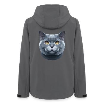 British Shorthair Chat BKH Chat Maman Chats Mignons - Veste softshell femme recyclée Stanley/Stella - charbon - Dos - AI Model Female 172 light (172cm)