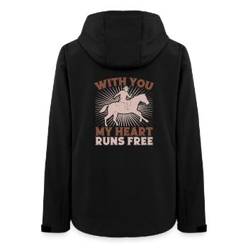 Western Rider With You Heart Runs Cowgirls Rodeo - Frauen Recycelte Softshelljacke von Stanley/Stella - Schwarz - Hinten - AI Model Female 172 light (172cm)