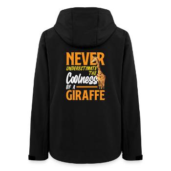 Ne sous-estimez jamais la girafe cool - Veste softshell femme recyclée Stanley/Stella - noir - Dos - AI Model Female 172 light (172cm)