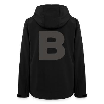 Minimal Letter A Bold Monogram Typography - Women’s Recycled Softshell Jacket by Stanley/Stella - black - Back - AI Model Female 172 light (172cm)