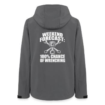 Wochenendvorhersage 100 Prozent Wrenching - Frauen Recycelte Softshelljacke von Stanley/Stella - Anthrazit - Hinten - AI Model Female 172 light (172cm)