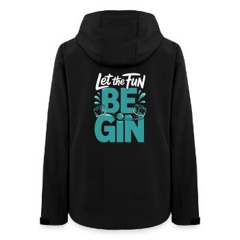 Gin Let The Fun Be Gin & Tonic Lover Party Gin - Women’s Recycled Softshell Jacket by Stanley/Stella - black - Back - AI Model Female 172 light (172cm)