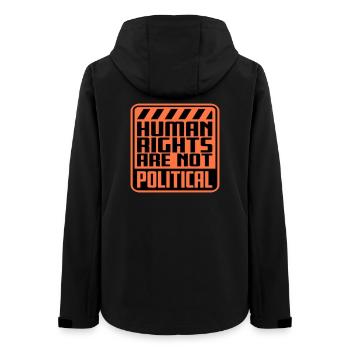 Human Rights Are Not Political Menschenrechte Logo - Frauen Recycelte Softshelljacke von Stanley/Stella - Schwarz - Hinten - AI Model Female 172 light (172cm)