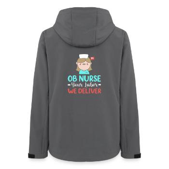Schwangerschaft Krankenhaus Krankenschwester - Frauen Recycelte Softshelljacke von Stanley/Stella - Anthrazit - Hinten - AI Model Female 172 light (172cm)