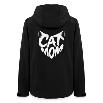 Cat Mom Katzenmama mit Katzenohren Design - Frauen Recycelte Softshelljacke von Stanley/Stella - Schwarz - Hinten - AI Model Female 172 light (172cm)