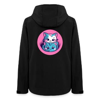 Kätzchen Umarmung Duo - Frauen Recycelte Softshelljacke von Stanley/Stella - Schwarz - Hinten - AI Model Female 172 light (172cm)