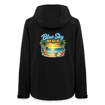 Blue Sky Beach Sonnenuntergang - Frauen Recycelte Softshelljacke von Stanley/Stella - Schwarz - Hinten - AI Model Female 172 light (172cm)