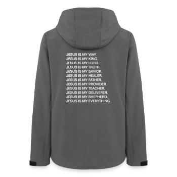 Jesus is my way. Jesus is my King.  - Frauen Recycelte Softshelljacke von Stanley/Stella - Anthrazit - Hinten - AI Model Female 172 light (172cm)