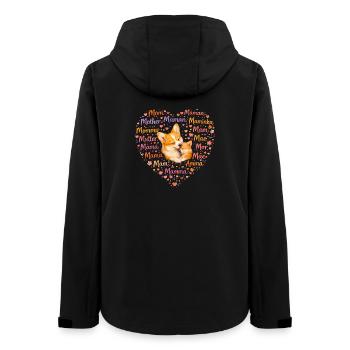 Corgi Mom Heart – Cadeau de la fête des mères - Veste softshell femme recyclée Stanley/Stella - noir - Dos - AI Model Female 172 light (172cm)