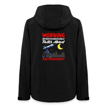 Warning Talks Spontaneously About Astronomy - Women’s Recycled Softshell Jacket by Stanley/Stella - black - Back - AI Model Female 172 light (172cm)