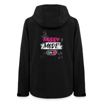 Muddy Mode on Schlammlauf Mud Run Muddy Race - Frauen Recycelte Softshelljacke von Stanley/Stella - Schwarz - Hinten - AI Model Female 172 light (172cm)