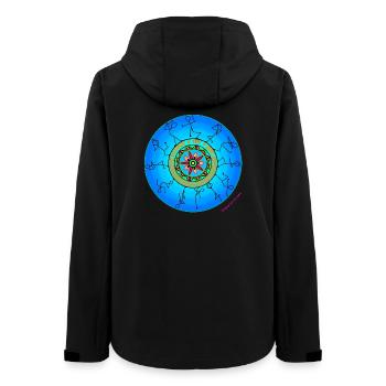 Release the Vibe - Hand Drawn Mandala Art - Women’s Recycled Softshell Jacket by Stanley/Stella - black - Back - AI Model Female 172 light (172cm)