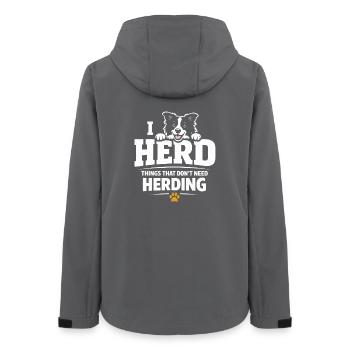 Ich hüte einfach alles | Border Collie Humor - Frauen Recycelte Softshelljacke von Stanley/Stella - Anthrazit - Hinten - AI Model Female 172 light (172cm)