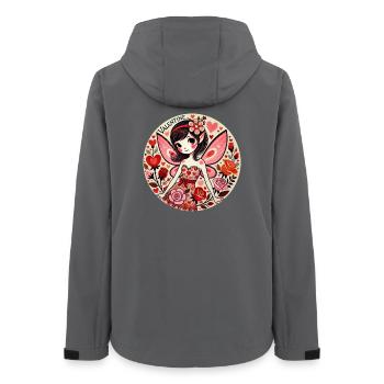Valentine Fairy Bloom - Women’s Recycled Softshell Jacket by Stanley/Stella - anthracite - Back - AI Model Female 172 light (172cm)
