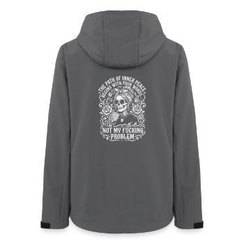 Path Of Inner Peace Not My Problem Funny Skeleton - Frauen Recycelte Softshelljacke von Stanley/Stella - Anthrazit - Hinten - AI Model Female 172 light (172cm)