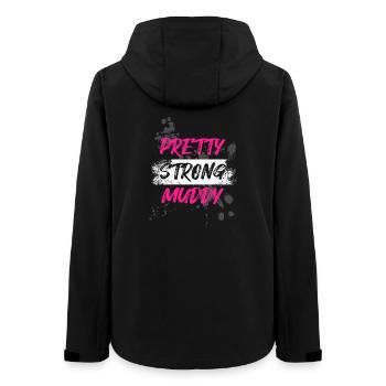 Pretty Strong Muddy Schlammlauf Mud Run Muddy Race - Frauen Recycelte Softshelljacke von Stanley/Stella - Schwarz - Hinten - AI Model Female 172 light (172cm)