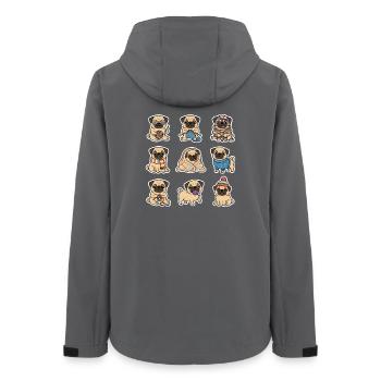 Suesser Mops Stricken Wolle Haekeln Hundeliebhaber - Frauen Recycelte Softshelljacke von Stanley/Stella - Anthrazit - Hinten - AI Model Female 172 light (172cm)