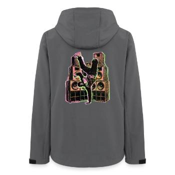 Hip Hop Breakdance - Frauen Recycelte Softshelljacke von Stanley/Stella - Anthrazit - Hinten - AI Model Female 172 light (172cm)