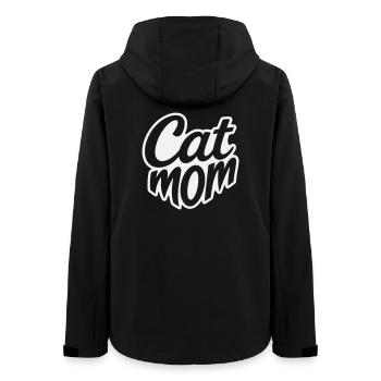 Cat Mom, Katzenmama Schriftzug - Frauen Recycelte Softshelljacke von Stanley/Stella - Schwarz - Hinten - AI Model Female 172 light (172cm)