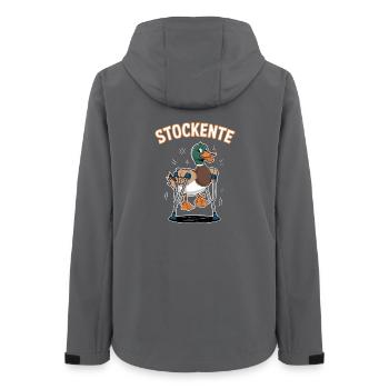  Stockente Lustiger Wortwitz Ente Mit Kruecken - Frauen Recycelte Softshelljacke von Stanley/Stella - Anthrazit - Hinten - AI Model Female 172 light (172cm)