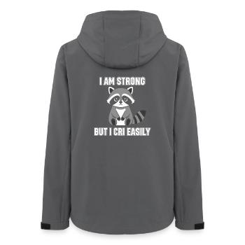 Strong raccoon: Allow feelings - Women’s Recycled Softshell Jacket by Stanley/Stella - anthracite - Back - AI Model Female 172 light (172cm)