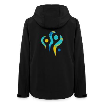 Yoga design_24 - Women’s Recycled Softshell Jacket by Stanley/Stella - black - Back - AI Model Female 172 light (172cm)