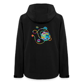 Yoga design_53 - Women’s Recycled Softshell Jacket by Stanley/Stella - black - Back - AI Model Female 172 light (172cm)