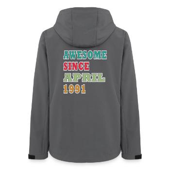 Retro April 1991 Anniversary - Women’s Recycled Softshell Jacket by Stanley/Stella - anthracite - Back - AI Model Female 172 light (172cm)