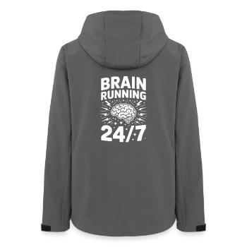 Brain Running ADHS Chaos - Frauen Recycelte Softshelljacke von Stanley/Stella - Anthrazit - Hinten - AI Model Female 172 light (172cm)