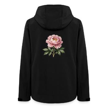 Vintage-Rosy Funkel-Pfingstrose - Frauen Recycelte Softshelljacke von Stanley/Stella - Schwarz - Hinten - AI Model Female 172 light (172cm)