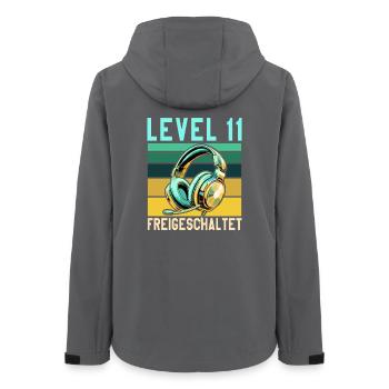 11. Geburtstag Junge Mädchen Gamer Level 11 - Frauen Recycelte Softshelljacke von Stanley/Stella - Anthrazit - Hinten - AI Model Female 172 light (172cm)